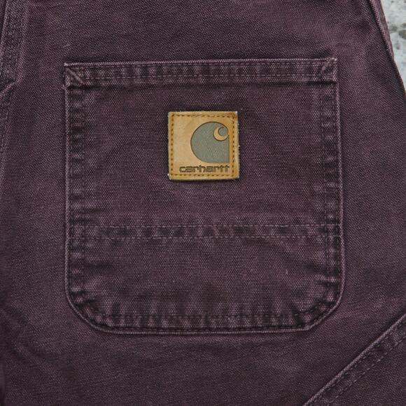 RARE Vintage Carhartt B24 BRG Burgundy Purple Carpenter Shorts 29.5x7.25 - Picture 5 of 13